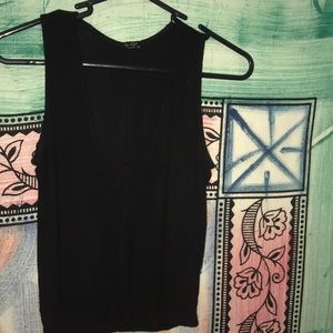 John Galt Black Vneck tank